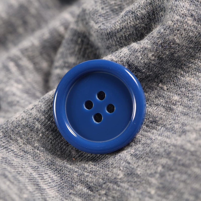 ninegridisland 60pcs Blue Buttons - 1inch Plastic Resin Flatback Large 4 Holes DIY Craft Sewing Buttons (25mm/1inch) - Image 4